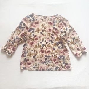 LC Lauren Conrad Pink and Blue Floral Top